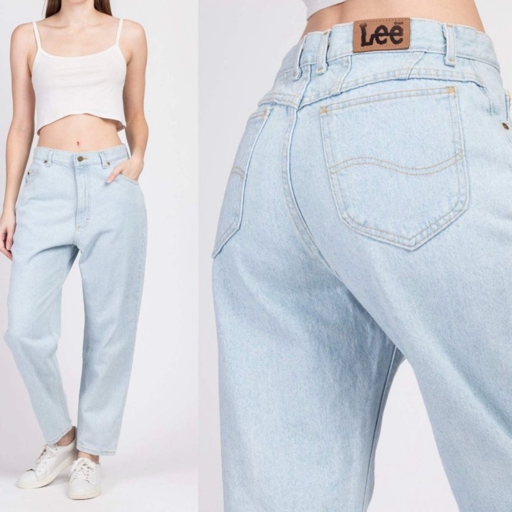 Lee Mom Jeans Classic Super Hi-Rise 80's Vintage Light-Wash ~ Perfect Condition - Picture 9 of 16